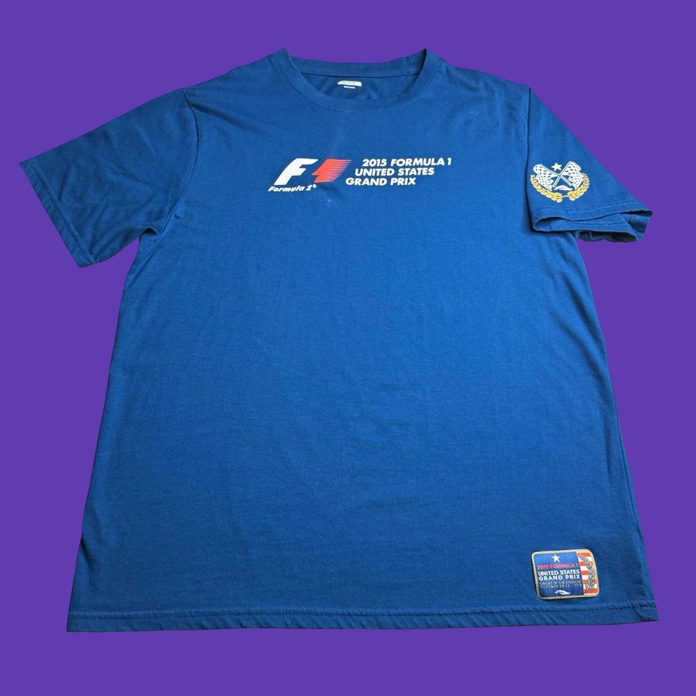 2015 F1 Formula 1 United States Grand Prix COTA T Shirt Tee Blue Size XL